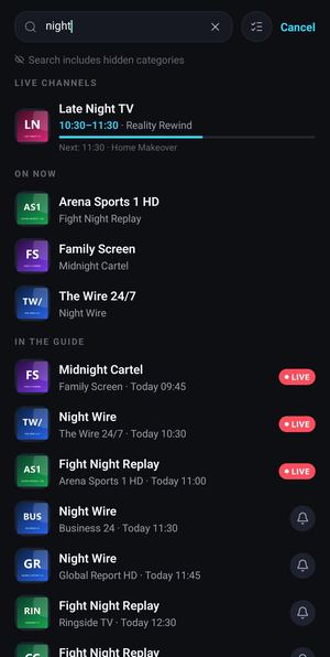 Search on an Android phone